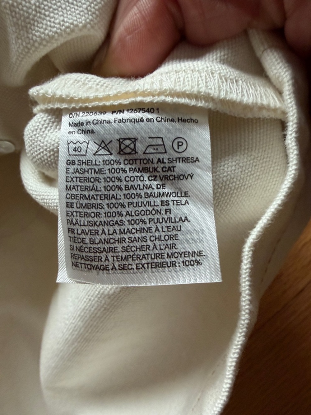 H&M Cream Canvas Jacket with Tan Corduroy Collar Size M - Picture 7 of 9